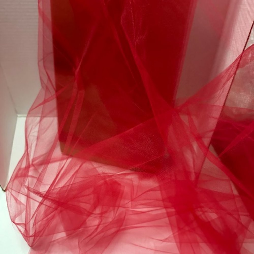 Regal Red 100% Nylon Sparkle Tulle by the yard Wedding Decoration shower fabric